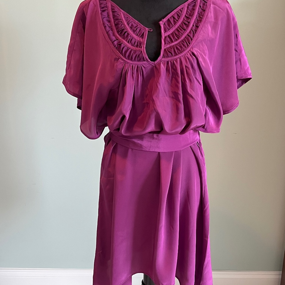 BCBGeneration Plum Belted Mini Dress 10 (Minor Flaw)